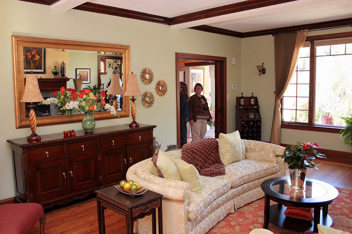 click to view larger image Living room. 1935 Tudor Composite style home. Martinez, CA.